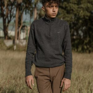 Peter England Senior Sweaters - Grey / Black