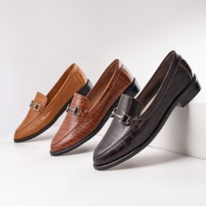 Clarks Senior Slip-On Shoes - Navy / Grey