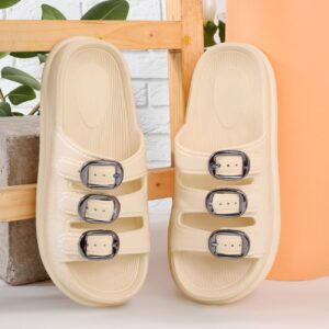 Clarks Senior Slippers - Beige / Brown